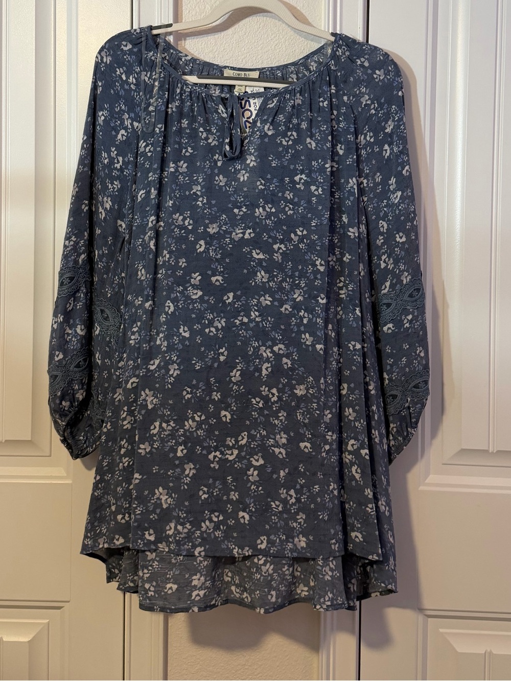 Echo Design Slate Blue Floral top